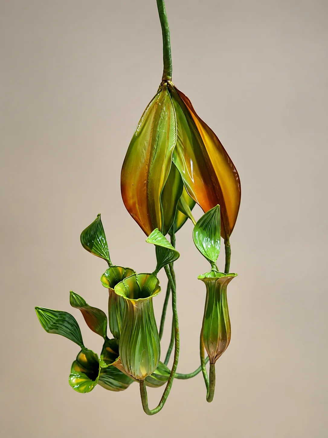 豬籠草水晶花作品