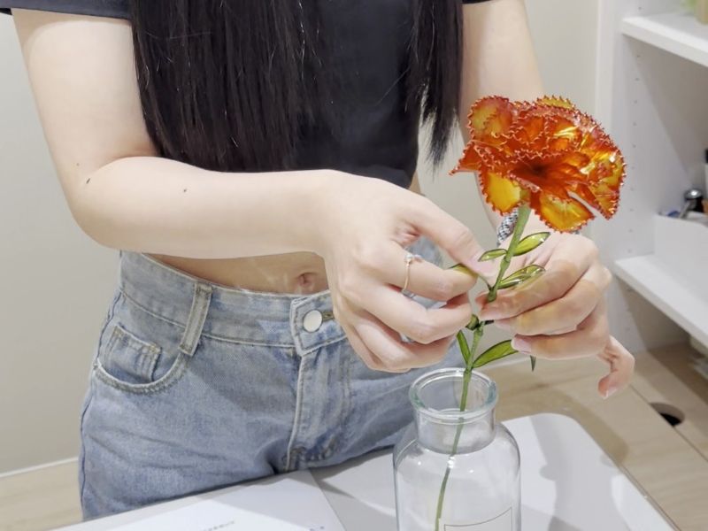 學員完成的水晶花作品